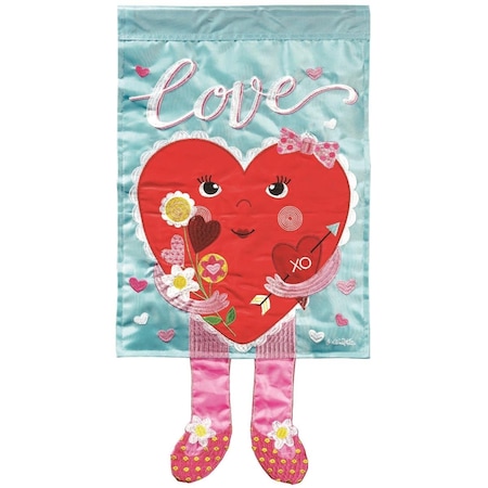 30 X 44 In Heart Love Garden Flag Applique